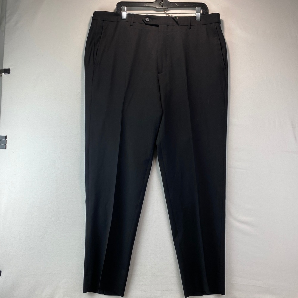 Zignone E-Motion Super 100s Dress Pants Mens 38x31 Black Wool Stretch Italy
